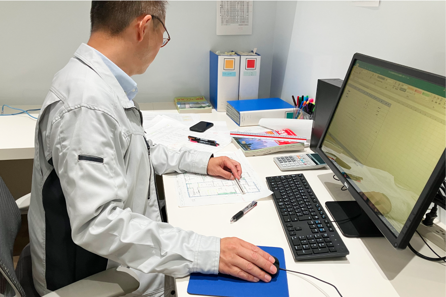 部材の確認など